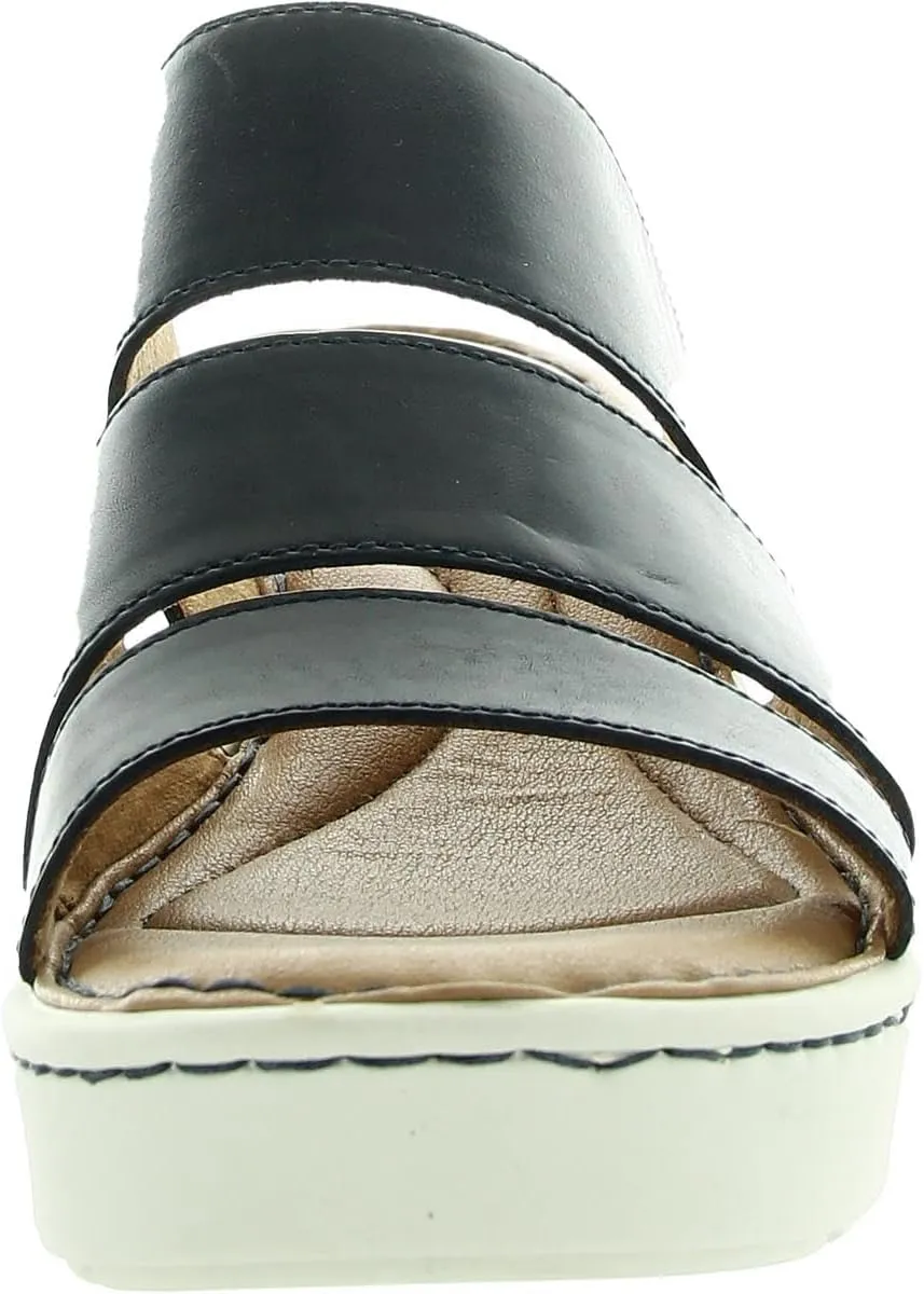 BORN Womens Strappy Leather Wedge Sandals