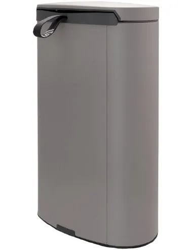 Brabantia Flatback Pedal Bin, 40 Liters, Soft Closing - Mineral Concrete Gray