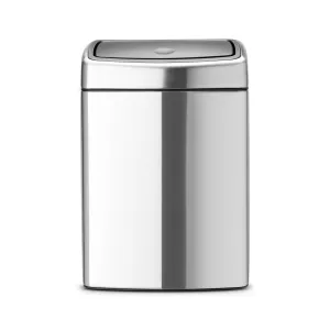 Brabantia Touch Bin, 10 Liters, Rectangular - Matt Steel