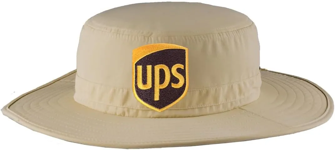 Bucket Hat UPS United Parcel Service Official Style Color Embroidered Patch Stone with Neck Shade Outdoor Wide Brimmed Ranger hat