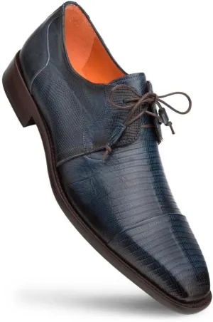 Cap Toe Lizard Tassel Derby Blue / 8 ½ / Medium