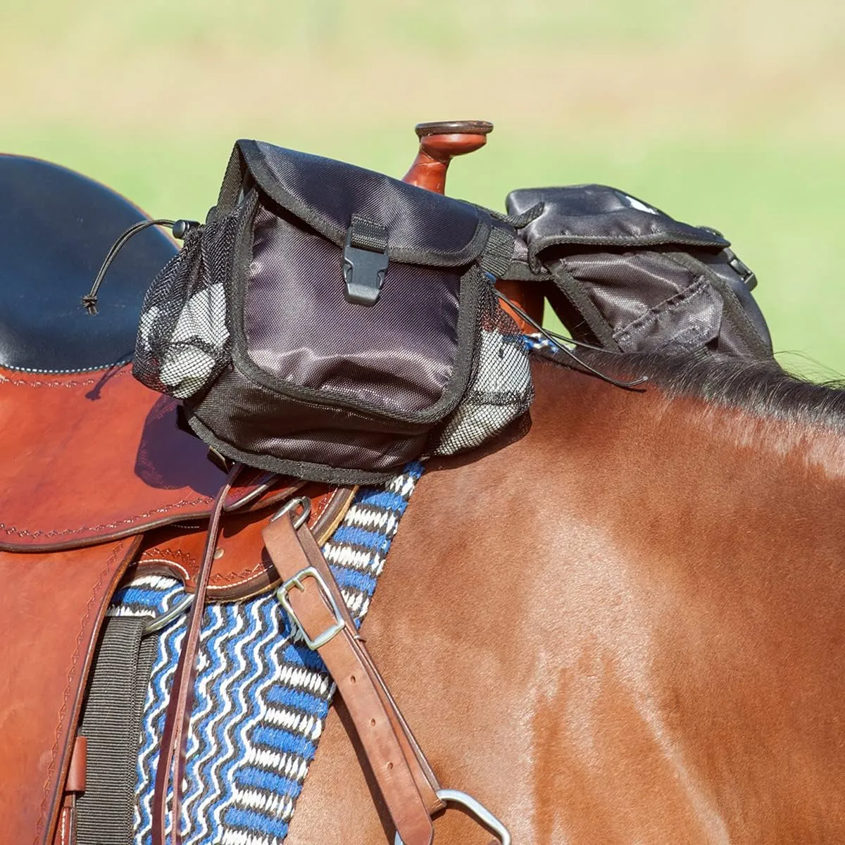 Cashel Quality Deluxe Small Horse Saddle Pommel Horn Bag, Padded Pockets, Camera or Cell Phone Pocket