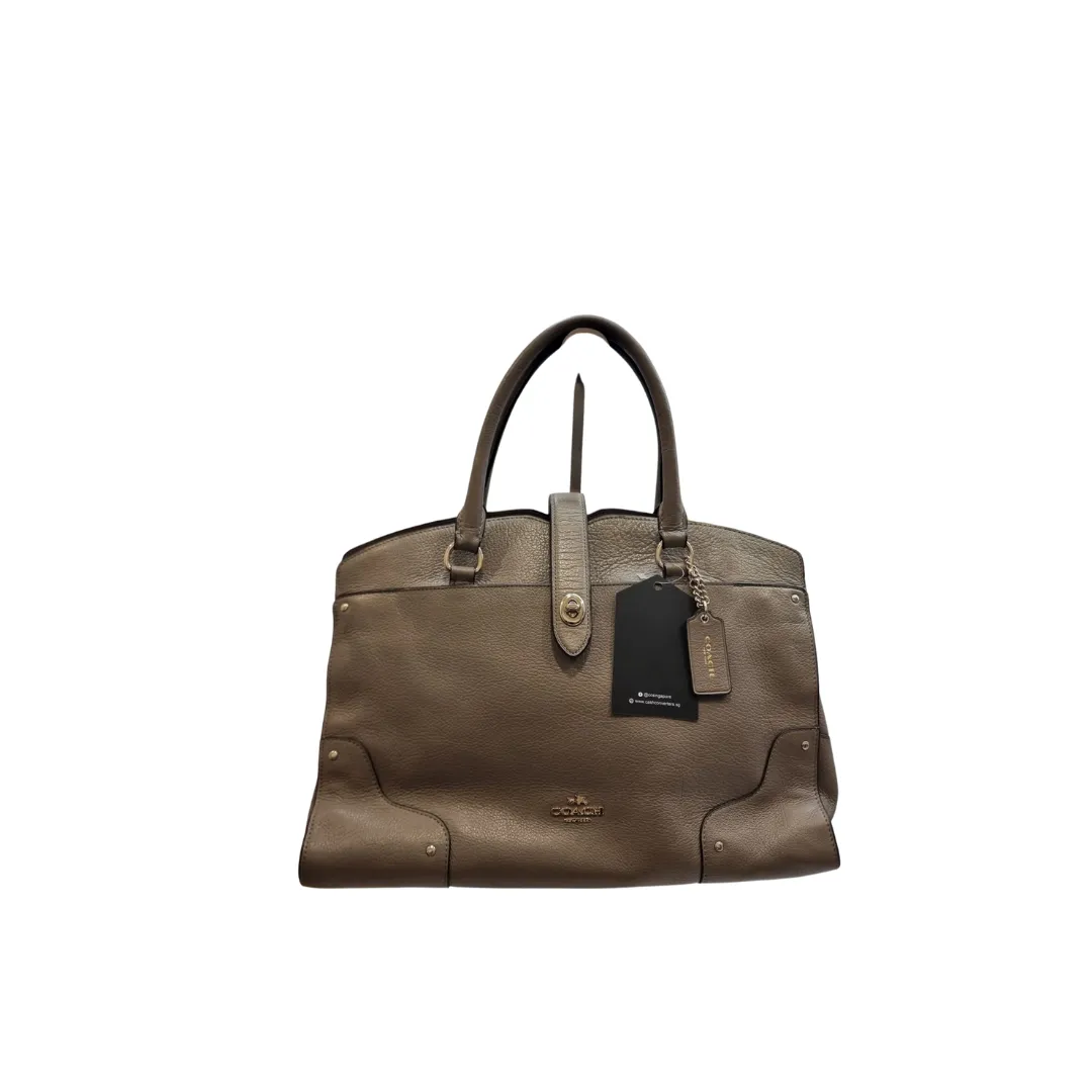 Coach Grain Leather Mercer 30 Satchel Shoulder Crossbody Bag Stone F37575