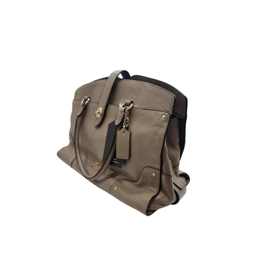 Coach Grain Leather Mercer 30 Satchel Shoulder Crossbody Bag Stone F37575