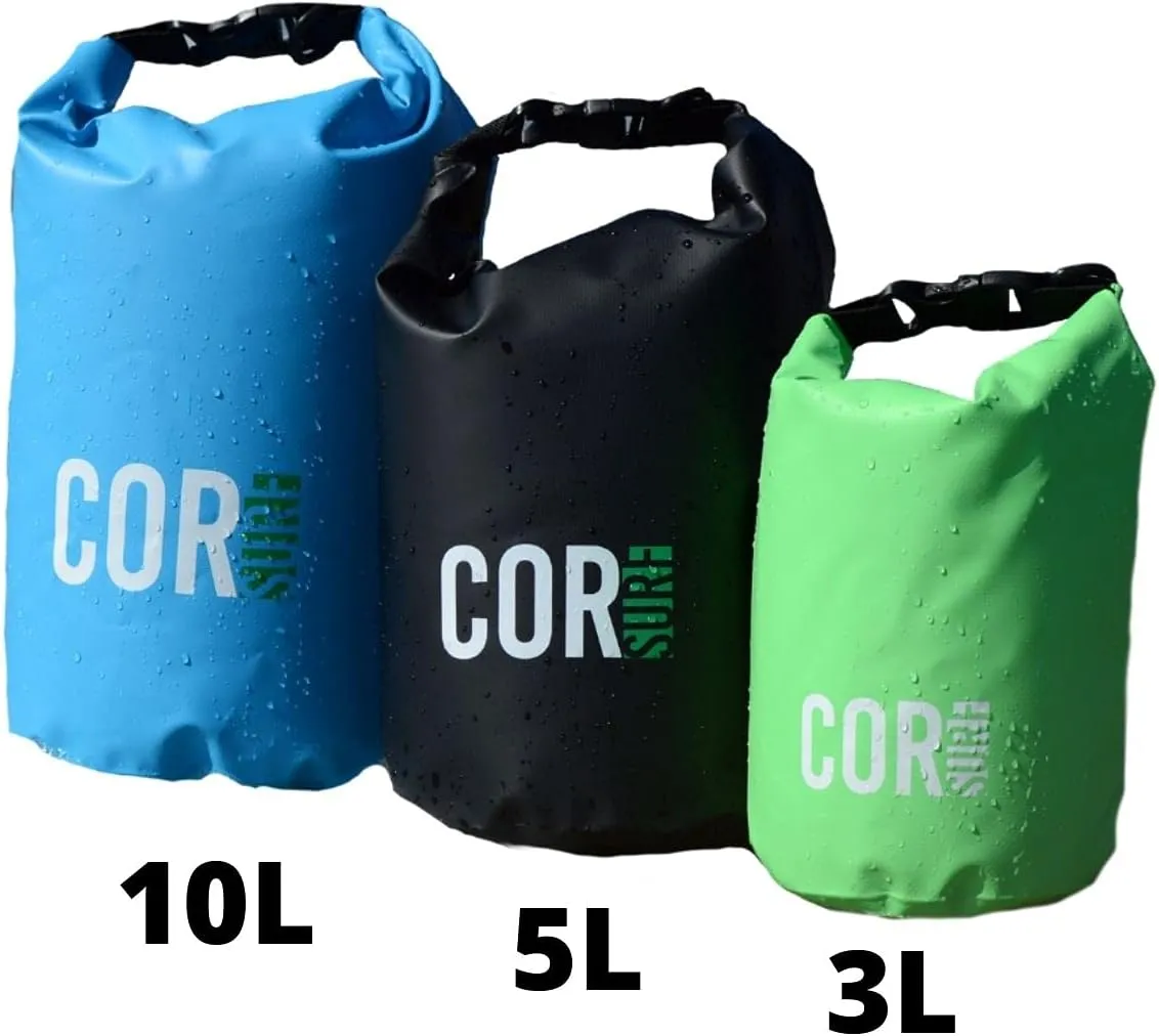 COR Surf Floating Waterproof Dry Bag 3L | 5L |10L | 15L Roll Top Sack Keeps Gear Dry for Kayaking, Rafting, Boating, Swimming, Camping, Hiking, Beach, Fishing