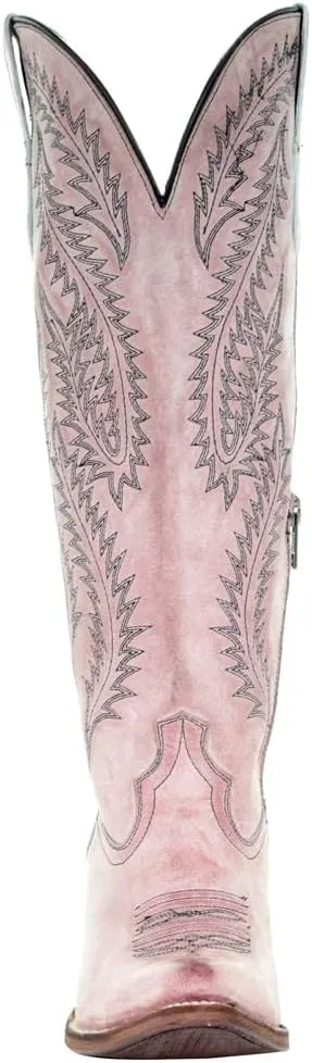 CORRAL LADIE'S ROSE EMBROIDERY TALL TOP, SNIP TOE, LEATHER SOLE, URBAN, E1447