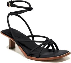 Coutgo Womens Strappy Heels Sandals Thong Gladiator Square Open Toe Low Kitten Heeled Criss Cross Ankle Strap Summer Dress Wedding Shoes