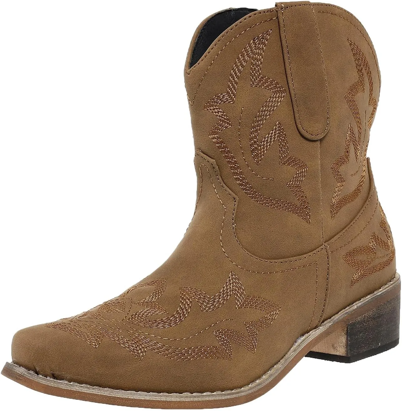 Cowboy Boots for Women Ankle Cowgirl Western Booties Stitched Embroidered Pointed Toe Classic Short Boots