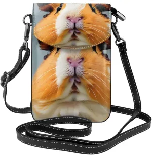 Cut Guinea Pig Crossbody Bag For Women Leather Cellphone Shoulder Purses Fashion Travel Designer Wallet