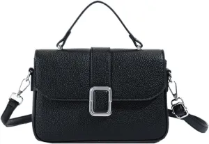 Cute PU Leather Corssbody Bag Small Square Shoulder Bag Versatile Purse Top Handle Satchel