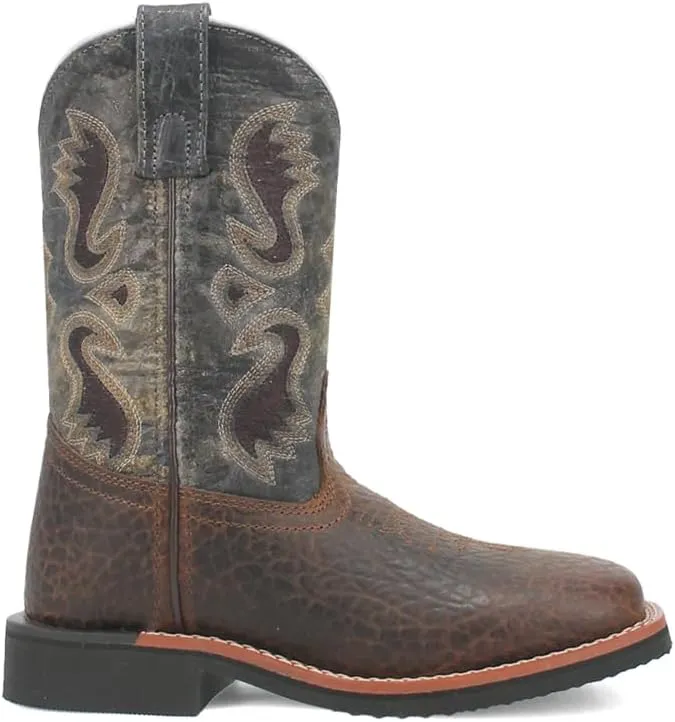 Dan Post Kids Boys Creek Embroidered Square Toe Mid Calf - Brown