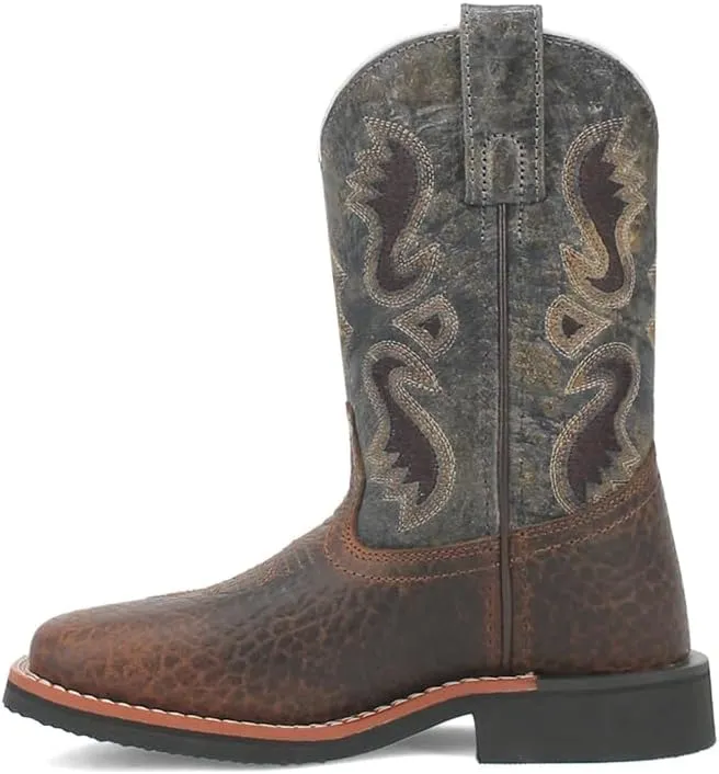 Dan Post Kids Boys Creek Embroidered Square Toe Mid Calf - Brown