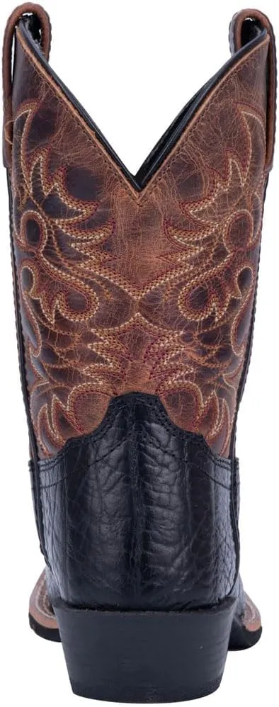 Dan Post Kids Boys Rascal Embroidered Square Toe Casual Boots Mid Calf - Brown
