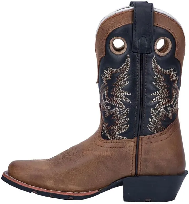 Dan Post Kids Boys Rascal Embroidered Square Toe Casual Boots Mid Calf - Brown