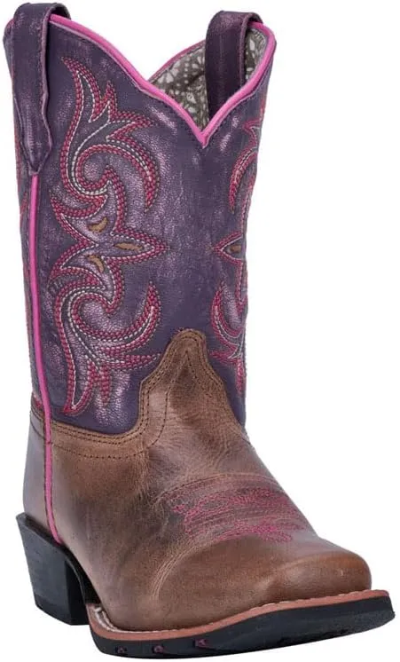 Dan Post Kids Boys Rascal Embroidered Square Toe Casual Boots Mid Calf - Brown