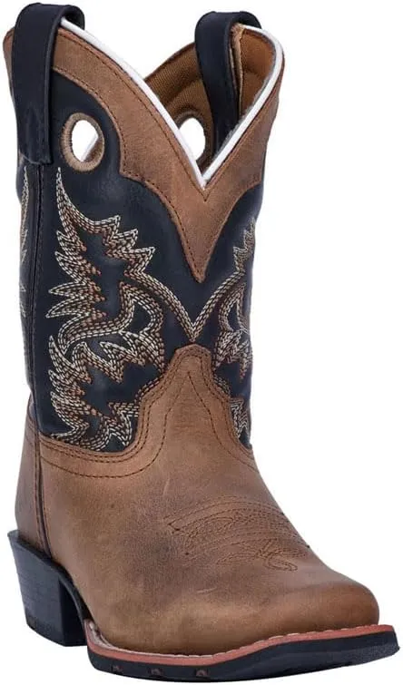 Dan Post Kids Boys Rascal Embroidered Square Toe Casual Boots Mid Calf - Brown