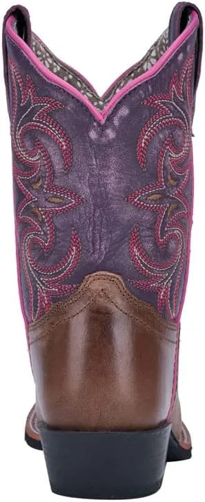 Dan Post Kids Boys Rascal Embroidered Square Toe Casual Boots Mid Calf - Brown