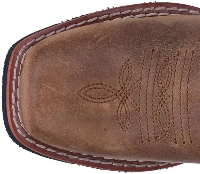 Dan Post Kids Boys Rascal Embroidered Square Toe Casual Boots Mid Calf - Brown