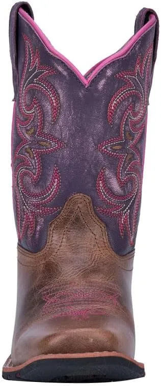 Dan Post Kids Boys Rascal Embroidered Square Toe Casual Boots Mid Calf - Brown