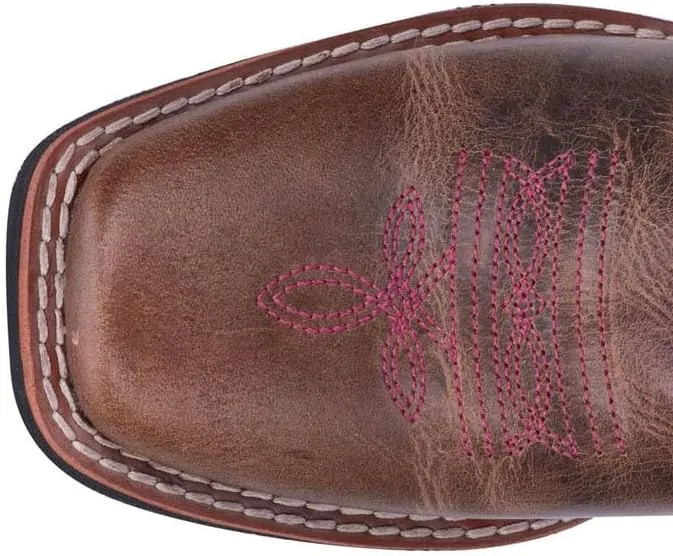 Dan Post Kids Boys Rascal Embroidered Square Toe Casual Boots Mid Calf - Brown