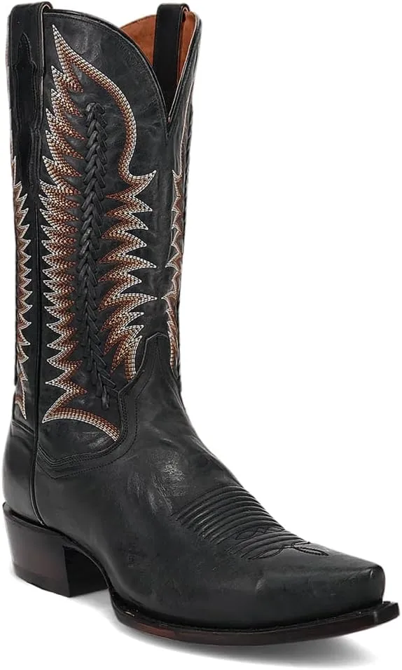 Dan Post Mens Rip Embroidered Snip Toe Casual Boots Mid Calf - Black