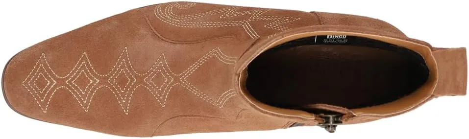 Dingo Mens Brooks Embroidered Round Toe Pull On Casual Boots Ankle - Black