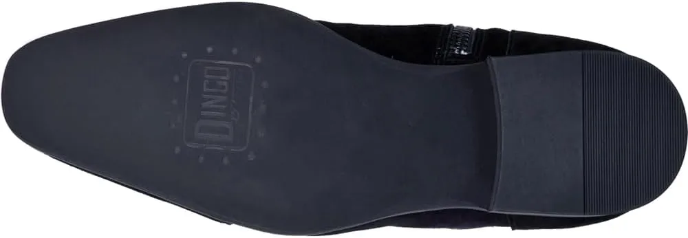 Dingo Mens Brooks Embroidered Round Toe Pull On Casual Boots Ankle - Black