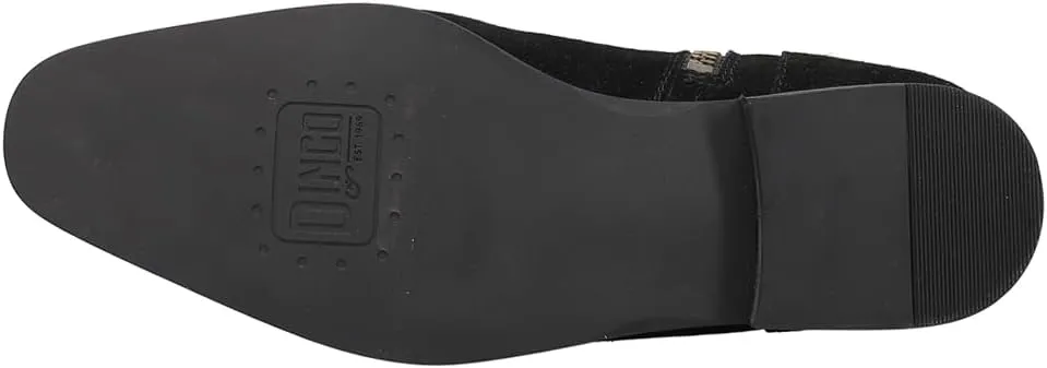 Dingo Mens Brooks Embroidered Round Toe Pull On Casual Boots Ankle - Black