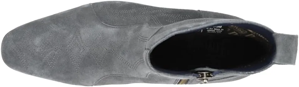 Dingo Mens Brooks Embroidered Round Toe Pull On Casual Boots Ankle - Black