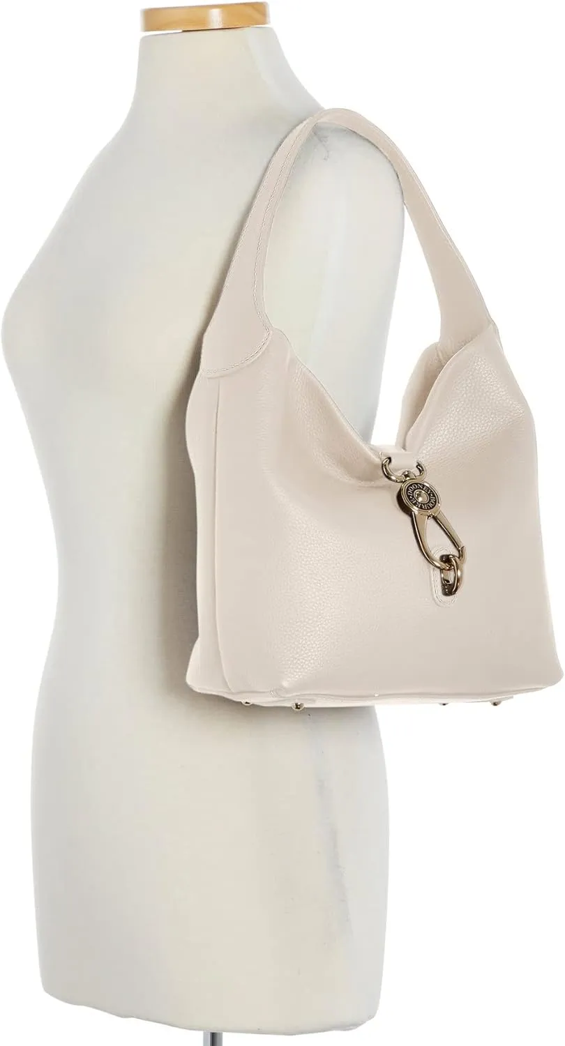Dooney & Bourke Women's Small Logo Lock Sac Shoulder Bag in Pebble Grain Leather, with Signature Logo Lock Closure