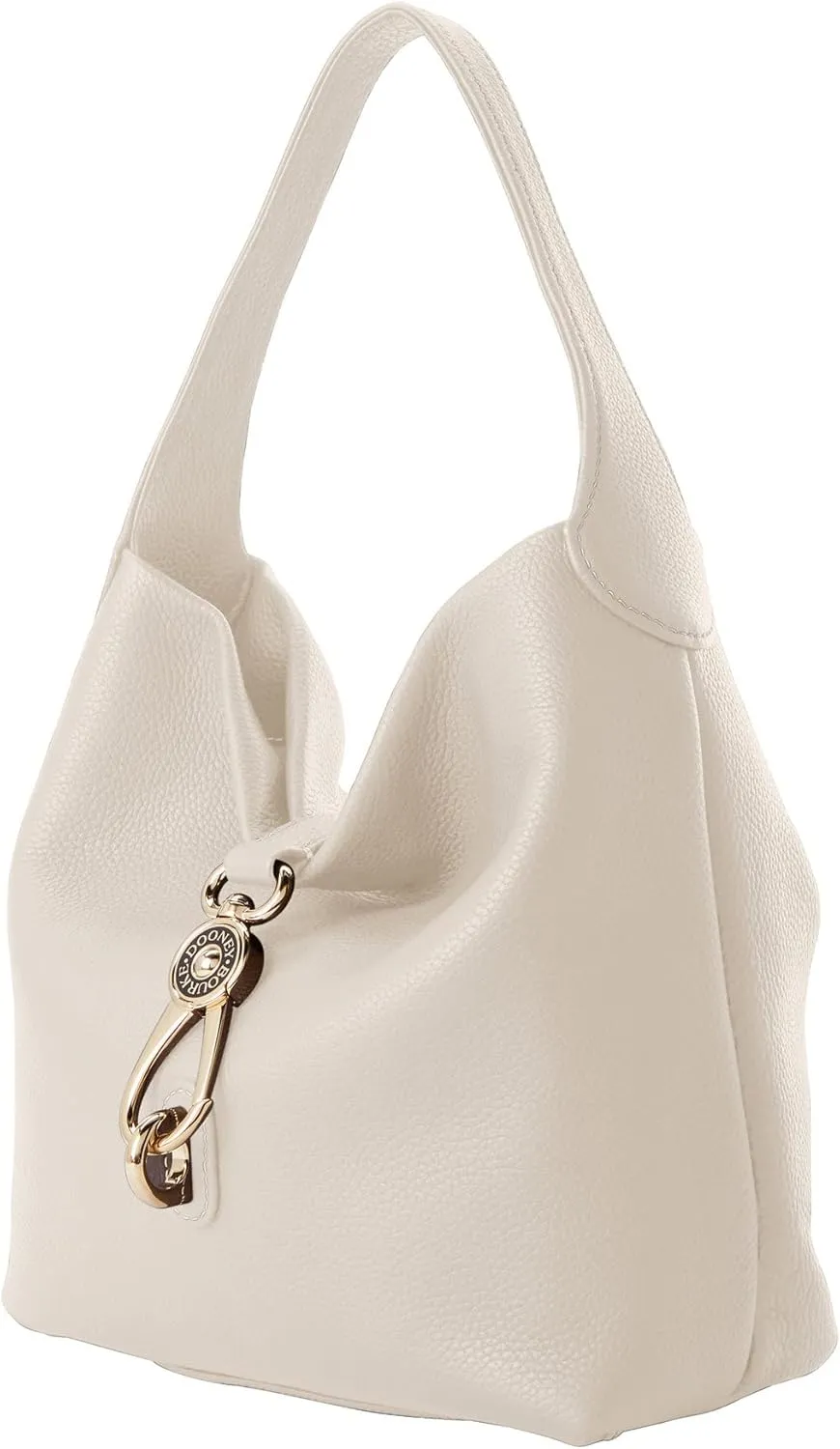 Dooney & Bourke Women's Small Logo Lock Sac Shoulder Bag in Pebble Grain Leather, with Signature Logo Lock Closure