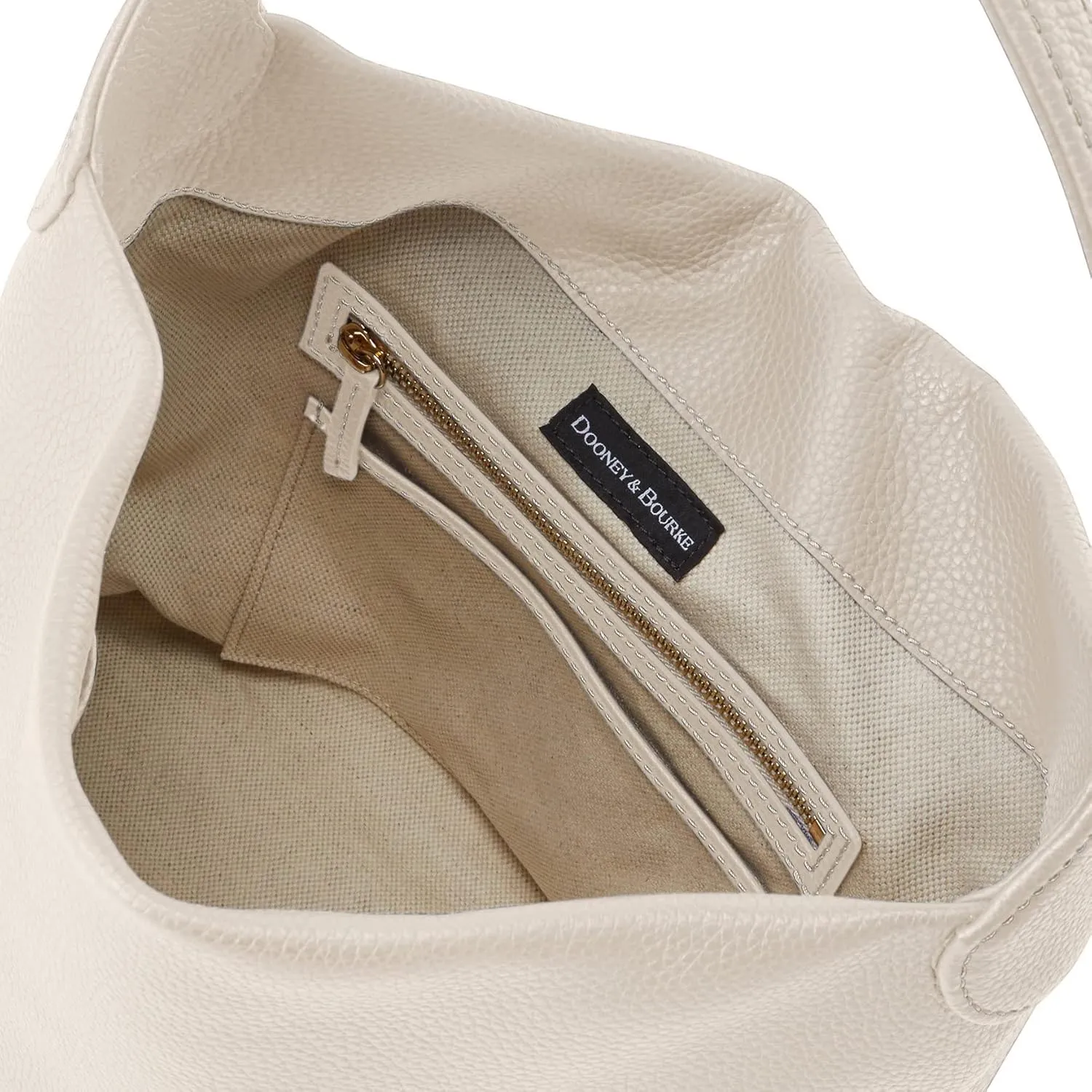Dooney & Bourke Women's Small Logo Lock Sac Shoulder Bag in Pebble Grain Leather, with Signature Logo Lock Closure