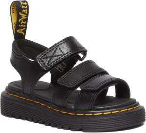 Dr. Martens Kid's Collection Klaire (Toddler) - Sandals for Toddlers - Leather Upper - Textile Lining Black 6 UK (US 7 Toddler) M