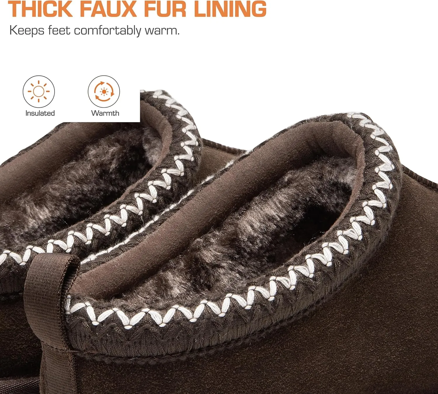 DREAM PAIRS Men's Fuzzy Cozy Slippers Genuine Suede Indoor Outdoor Home Comfy Winter Slip On Cute Warm Memory Foam Furry Shoes FuzzyEasy