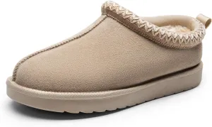 DREAM PAIRS Women's Fuzzy Cozy Slippers Genuine Suede Indoor Outdoor Fluffy Home Comfy Winter Slip On Cute Warm Memory Foam Furry Shoes FuzzyEasy