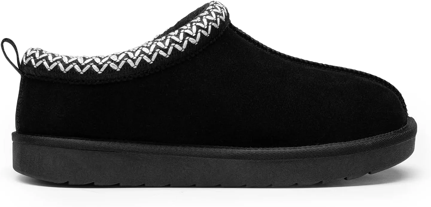DREAM PAIRS Women's Fuzzy Cozy Slippers Genuine Suede Indoor Outdoor Fluffy Home Comfy Winter Slip On Cute Warm Memory Foam Furry Shoes FuzzyEasy