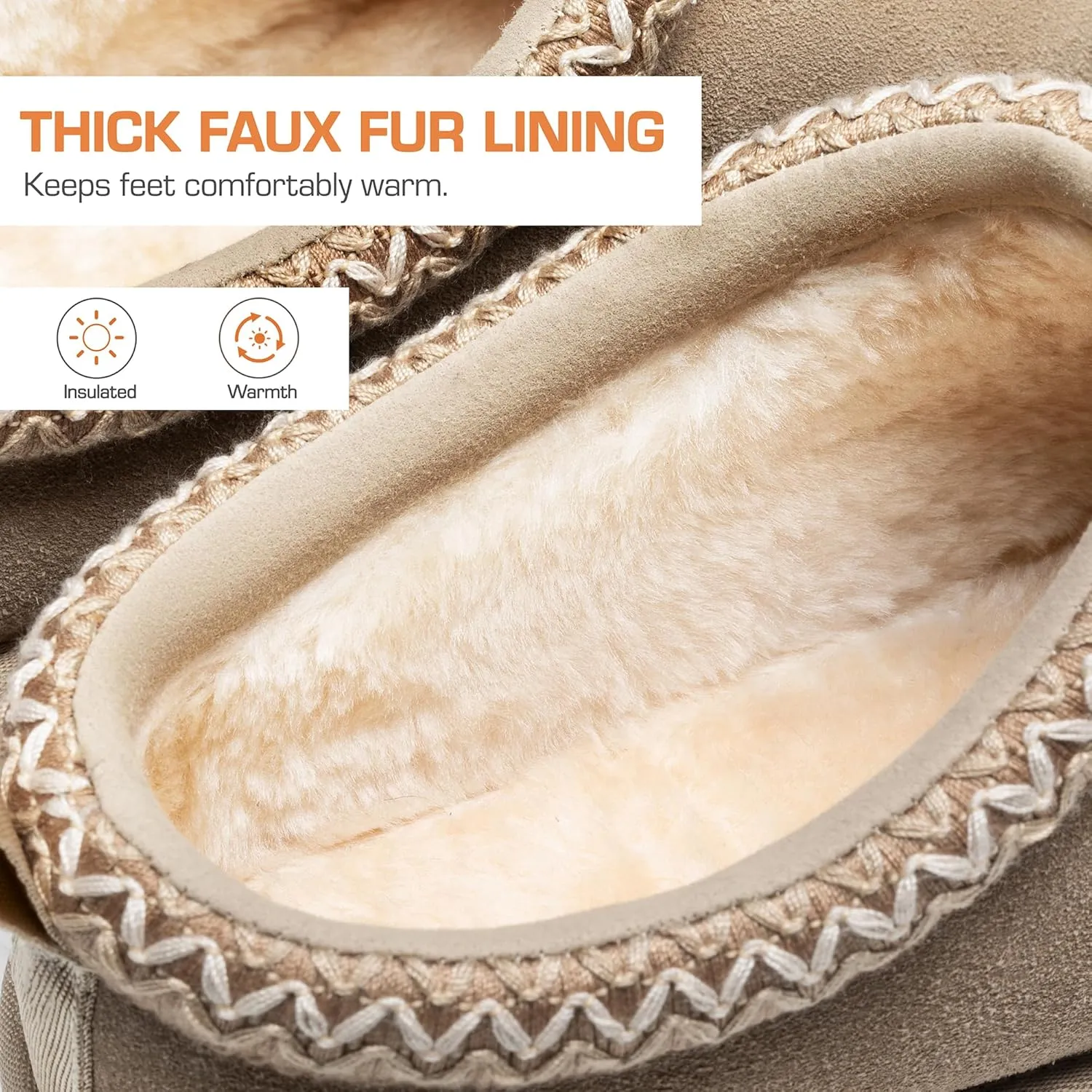DREAM PAIRS Women's Fuzzy Cozy Slippers Genuine Suede Indoor Outdoor Fluffy Home Comfy Winter Slip On Cute Warm Memory Foam Furry Shoes FuzzyEasy