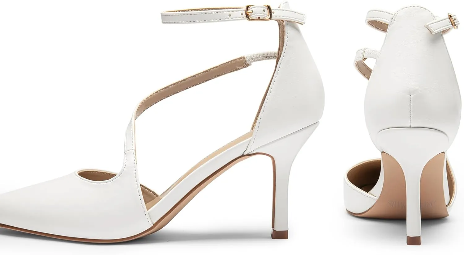 DREAM PAIRS Women's High Heels Strappy Pumps Closed Pointed Toe Stiletto Ankle Strap Party Dress Shoes