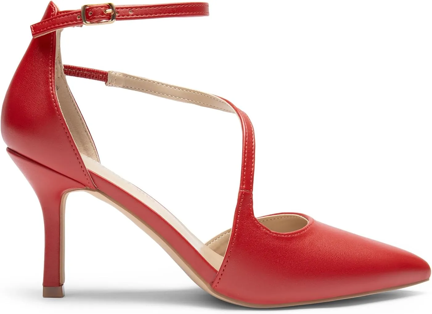 DREAM PAIRS Women's High Heels Strappy Pumps Closed Pointed Toe Stiletto Ankle Strap Party Dress Shoes
