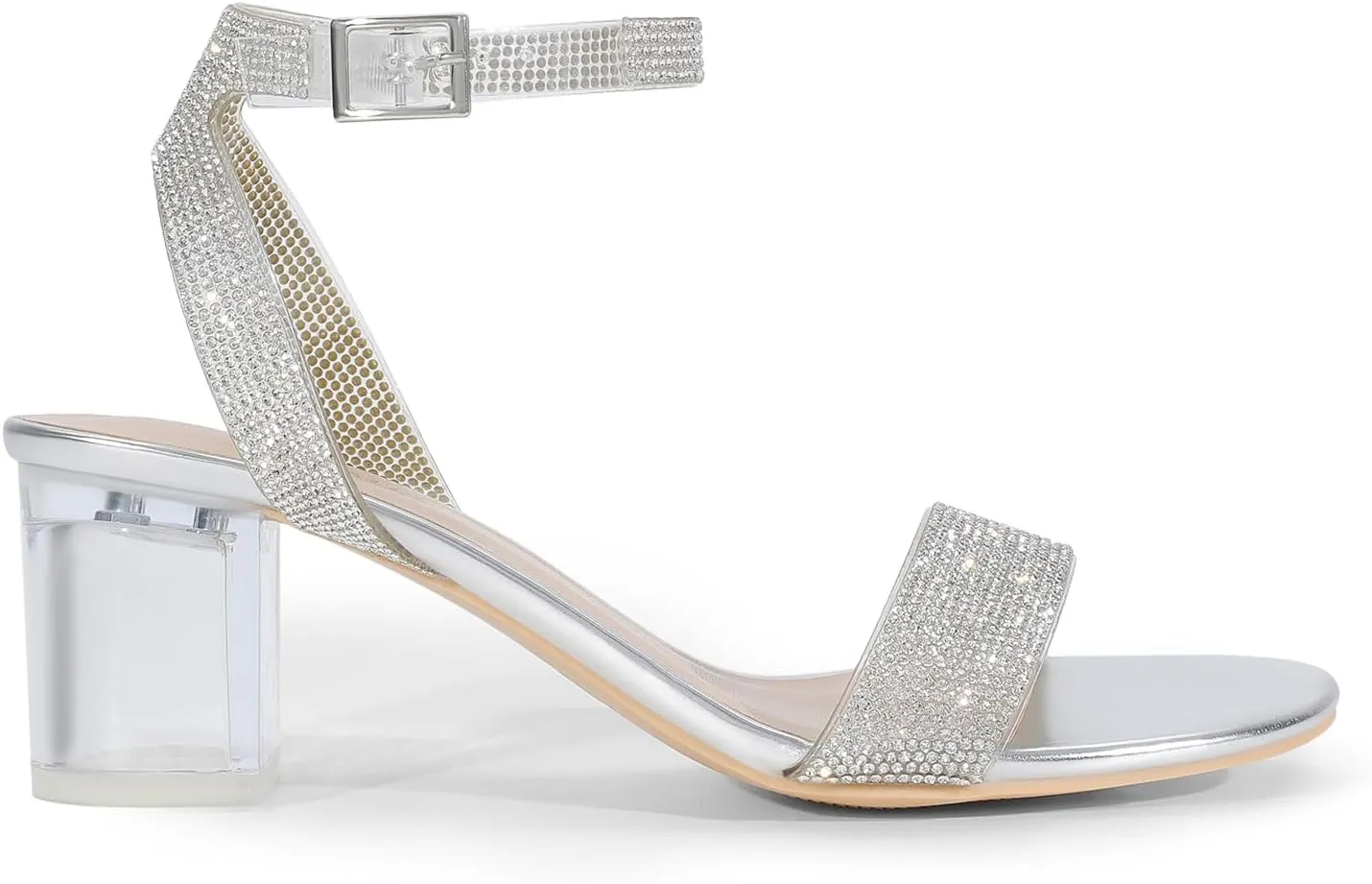 DREAM PAIRS Women's Open Toe Ankle Strap Low Block Chunky Heels Sandals Party Dress Pumps Shoes
