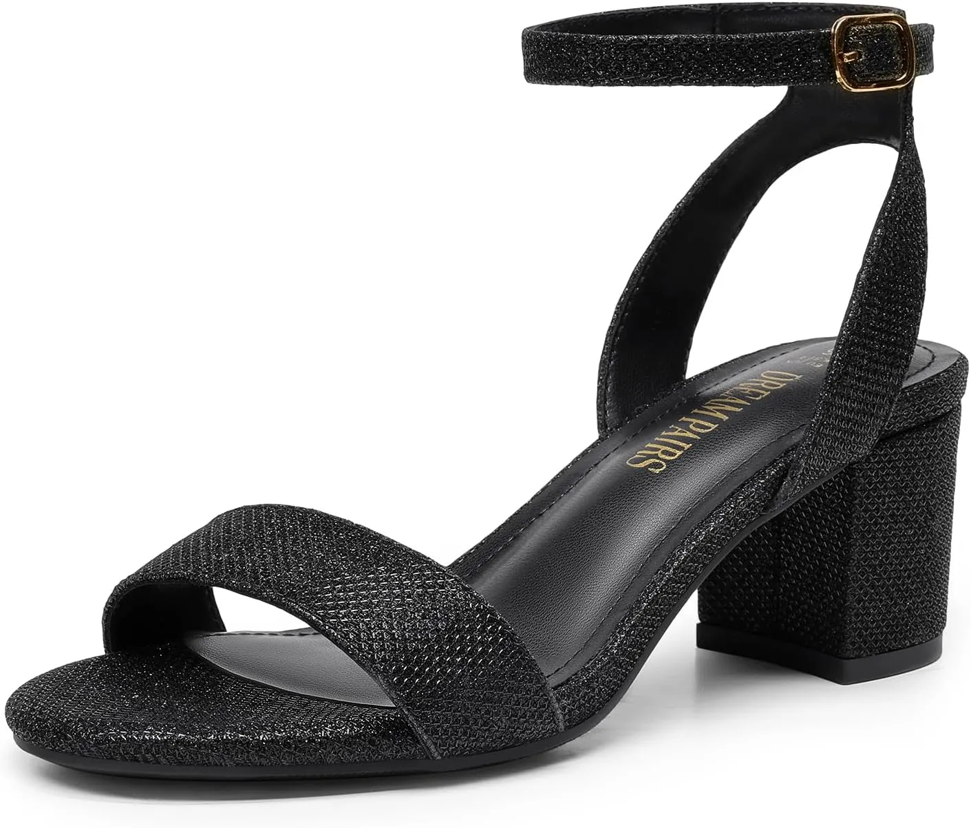 DREAM PAIRS Women's Open Toe Ankle Strap Low Block Chunky Heels Sandals Party Dress Pumps Shoes