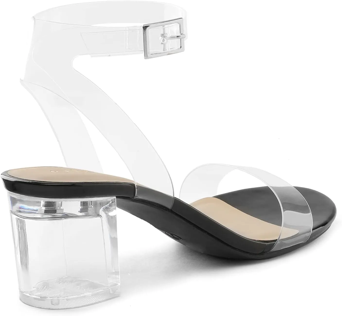 DREAM PAIRS Women's Open Toe Ankle Strap Low Block Chunky Heels Sandals Party Dress Pumps Shoes