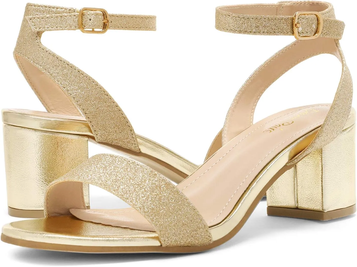 DREAM PAIRS Women's Open Toe Ankle Strap Low Block Chunky Heels Sandals Party Dress Pumps Shoes