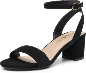DREAM PAIRS Women's Open Toe Ankle Strap Low Block Chunky Heels Sandals Party Dress Pumps Shoes