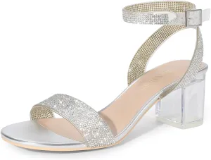 DREAM PAIRS Women's Open Toe Ankle Strap Low Block Chunky Heels Sandals Party Dress Pumps Shoes