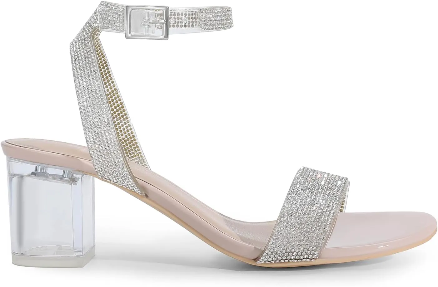 DREAM PAIRS Women's Open Toe Ankle Strap Low Block Chunky Heels Sandals Party Dress Pumps Shoes