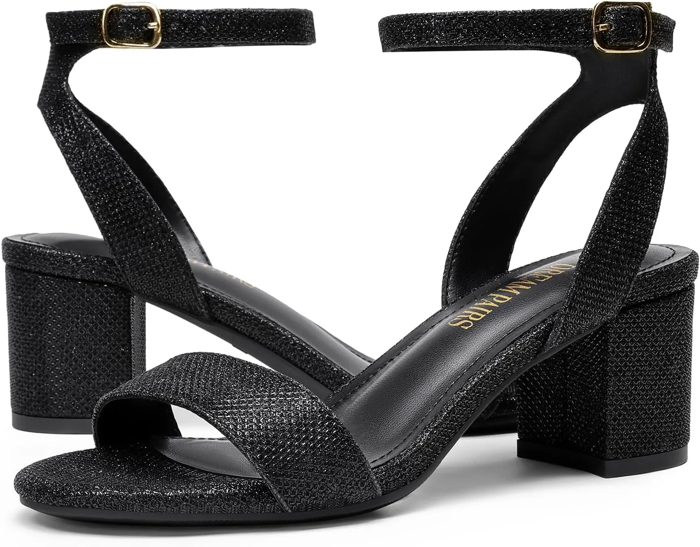 DREAM PAIRS Women's Open Toe Ankle Strap Low Block Chunky Heels Sandals Party Dress Pumps Shoes