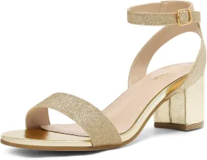 DREAM PAIRS Women's Open Toe Ankle Strap Low Block Chunky Heels Sandals Party Dress Pumps Shoes