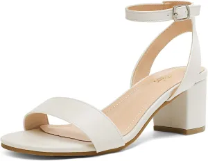 DREAM PAIRS Women's Open Toe Ankle Strap Low Block Chunky Heels Sandals Party Dress Pumps Shoes