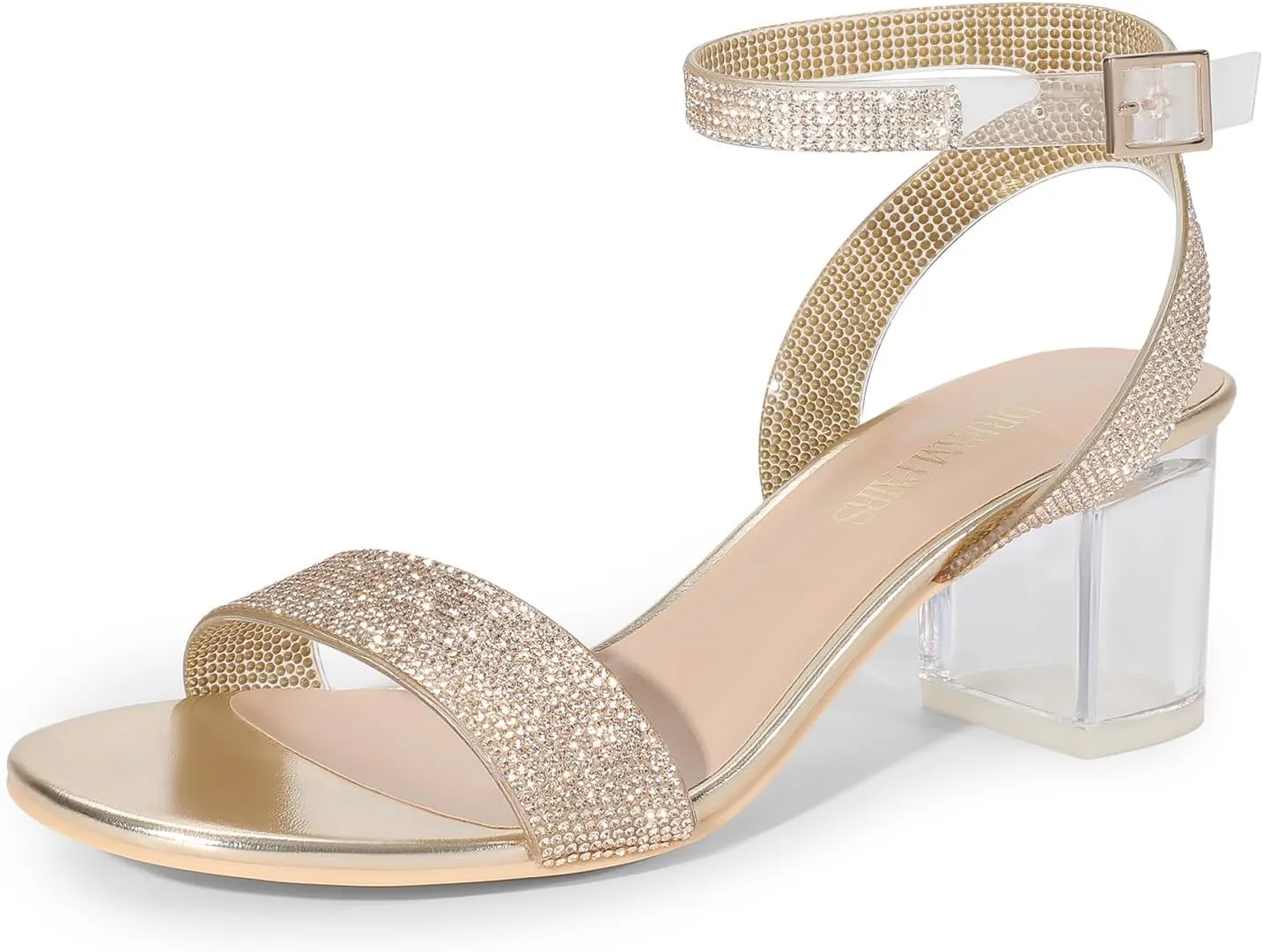 DREAM PAIRS Women's Open Toe Ankle Strap Low Block Chunky Heels Sandals Party Dress Pumps Shoes